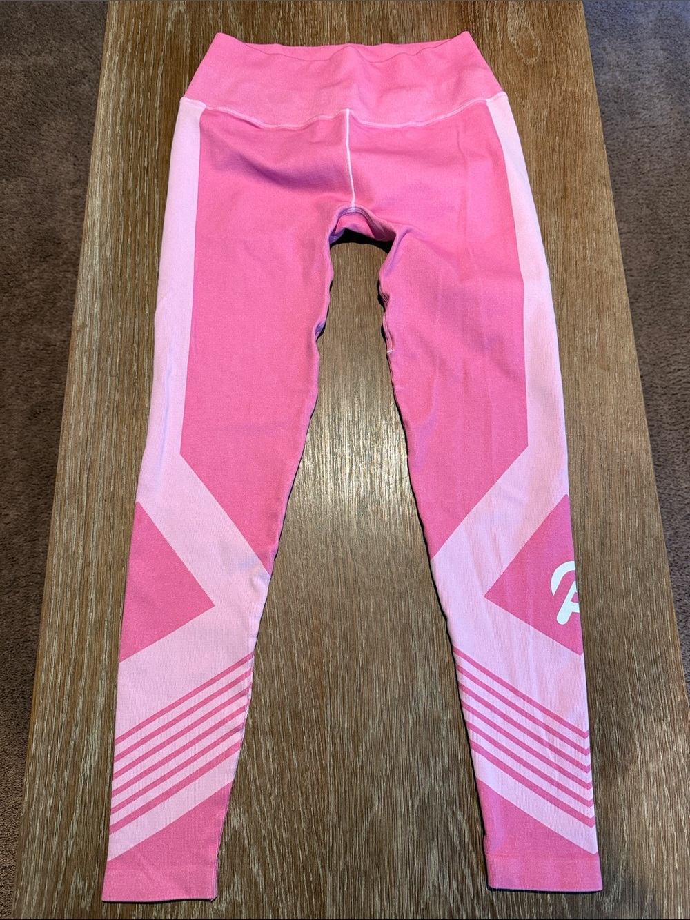 Peloton Two-Tone Pink Colorblock High Waisted Leggings L EUC